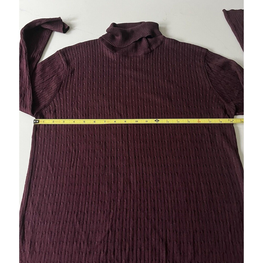 Vtg Brooks Brothers Sweater Women’s Large Turtleneck 100% Silk Burgundy Ribbed - Picture 5 of 6